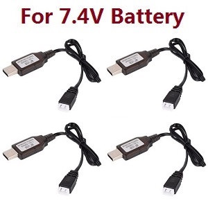 WPL B-16 B16-1 B-16K Military Truck RC Car spare parts USB charger wire (For 7.4V battery) 4pcs