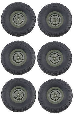 WPL B-16 B16-1 B-16K Military Truck RC Car spare parts wheels tires Green 6pcs