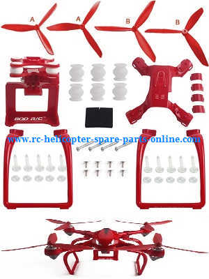 MJX Bugs 2 B2C B2W RC quadcopter spare parts todayrc toys listing upgrade set (3-leaf blades + undercarriage + camera plateform)[Red]