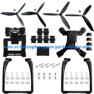 MJX Bugs 2 B2C B2W RC quadcopter spare parts todayrc toys listing Upgrade set (3-leaf blades + undercarriage + camera plateform)[Black]