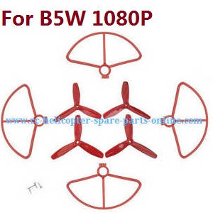MJX Bugs 5W B5W RC Quadcopter spare parts todayrc toys listing protection frame + 3-leaf main blades (Red)