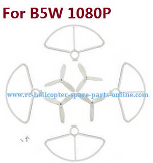 MJX Bugs 5W B5W RC Quadcopter spare parts todayrc toys listing protection frame + 3-leaf main blades (White)