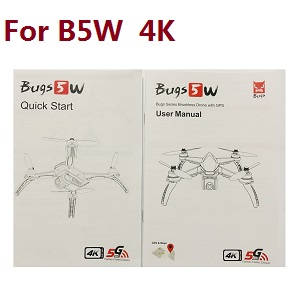 MJX Bugs 5W B5W RC Quadcopter spare parts todayrc toys listing English manual book (For B5W 4K version)