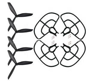 Bayangtoys X16 RC quadcopter drone spare parts todayrc toys listing protection frame set + 3-leaf main blades (Black)