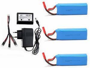 Bayangtoys X16 RC quadcopter drone spare parts todayrc toys listing 11.1V 2200mAh battery 3pcs + charger and balance charger box + 1 to 3 charger wire set