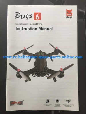 MJX Bugs 6, Bugs 8, B6 B8 RC Quadcopter spare parts todayrc toys listing English manual book