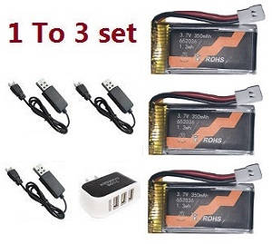 C119 Firefox RC Helicopter spare parts todayrc toys listing 1 to 3 charger set + 3* 3.7V 350mAh battery set
