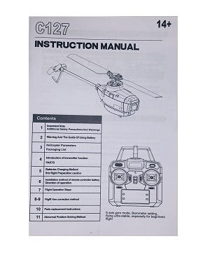 C127 RC Helicopter Drone spare parts English instruction manual book