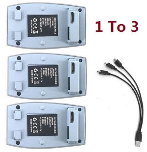 C127 RC Helicopter Drone spare parts 1 to 3 USB charger wire + 3*battery set