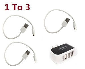 C127 RC Helicopter Drone spare parts 1 to 3 USB charger adapter with 3*USB wire set