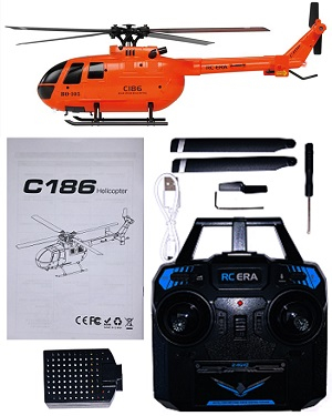 RC ERA C186 BO-105 C186 Pro RC Helicopter with 1 battery RTF Orange