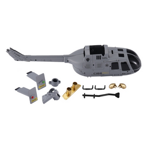 RC ERA C186 BO-105 C186 Pro RC Helicopter Drone spare parts body cover with decorative set Gray - Click Image to Close
