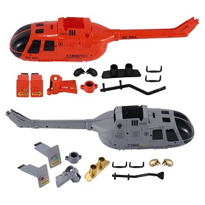 RC ERA C186 BO-105 C186 Pro RC Helicopter Drone spare parts body cover with decorative set Oragne + Gray