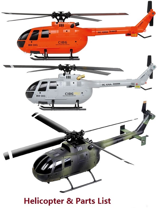 BO-105 C186 RC pièces de rechange d'hélicoptère, moteur d'hélice, tête de  rotor, arbre