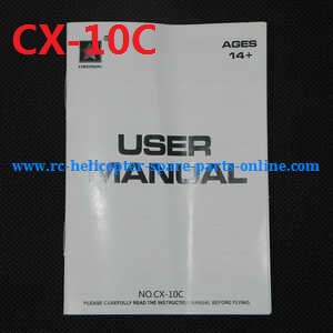 cheerson cx-10 cx-10a cx-10c cx10 cx10a cx10c quadcopter spare parts todayrc toys listing english manual instruction book (CX-10C)