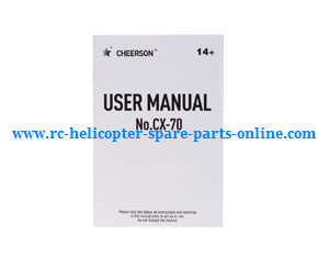 Cheerson CX-70 RC quadcopter spare parts todayrc toys listing English manual instruction book