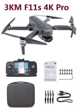 New SJRC F11s 4K PRO 3kM RC Drone with portable bag and 1 battey RTF
