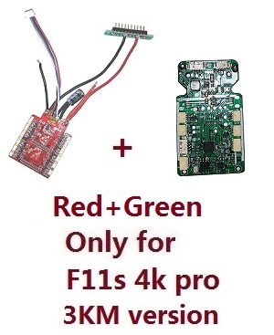 SJRC F11, F11 PRO, F11 4K PRO, F11s PRO, F11s 4k PRO RC Drone spare parts todayrc toys listing PCB receiver and power board (Only for F11s 4K Pro 3km version) Red+Green - Click Image to Close