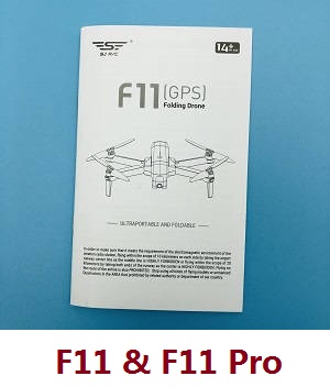SJRC F11, F11 PRO, F11 4K PRO, F11s PRO, F11s 4k PRO RC Drone spare parts todayrc toys listing English manual book (Only for F11 & F11 Pro) - Click Image to Close