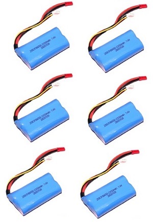 MJX F45 F645 helicopter spare parts todayrc toys listing battery 7.4v 2200mAh red JST plug 6pcs