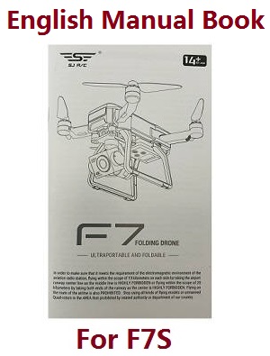 SJRC F7S 4K Pro RC Drone spare parts English manual book