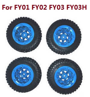 Feiyue FY01 FY02 FY03 FY03H FY04 FY05 RC truck car spare parts todayrc toys listing tires 4pcs (Blue) For FY01 FY02 FY03 FY03H