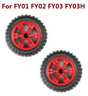 Feiyue FY01 FY02 FY03 FY03H FY04 FY05 RC truck car spare parts todayrc toys listing tires 2pcs (Red) For FY01 FY02 FY03 FY03H