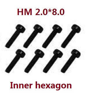 Feiyue FY01 FY02 FY03 FY03H FY04 FY05 RC truck car spare parts todayrc toys listing inner hexagon screws HM 2.0*8.0 8pcs - Click Image to Close