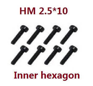 Feiyue FY01 FY02 FY03 FY03H FY04 FY05 RC truck car spare parts todayrc toys listing inner hexagon screws HM 2.5*10 8pcs