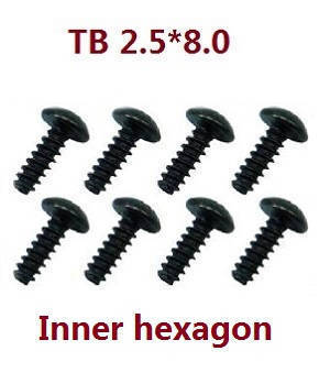 Feiyue FY01 FY02 FY03 FY03H FY04 FY05 RC truck car spare parts todayrc toys listing inner hexagon screws TB 2.5*8 8pcs - Click Image to Close