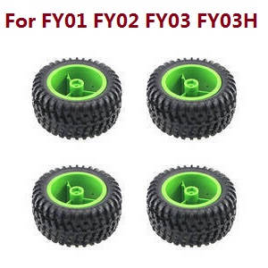 Feiyue FY01 FY02 FY03 FY03H FY04 FY05 RC truck car spare parts todayrc toys listing tires 4pcs (Green) For FY01 FY02 FY03 FY03H