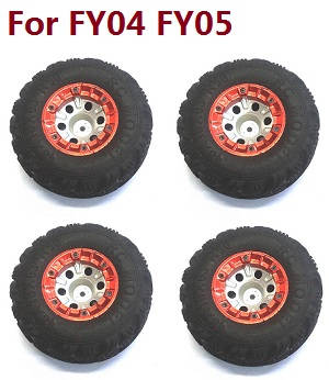 Feiyue FY01 FY02 FY03 FY03H FY04 FY05 RC truck car spare parts todayrc toys listing tires 4pcs (Red) For FY04 FY05