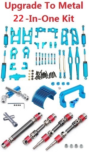 Feiyue FY01 FY02 FY03 FY04 FY05 RC Car spare parts todayrc toys listing upgrade to metal parts group 22-In-One Kit Blue