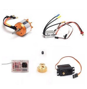 Feiyue FY06 FY07 RC truck car spare parts todayrc toys listing brushless motor + ESC + Receiver + Motor gear + SERVO set - Click Image to Close