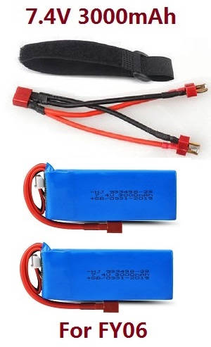 Feiyue FY06 FY07 RC truck car spare parts todayrc toys listing 7.4V 3000mAh battery with parallel line 2pcs (For FY06)