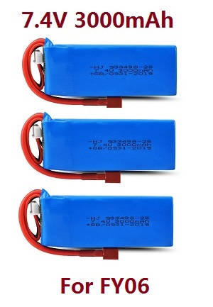 Feiyue FY06 FY07 RC truck car spare parts todayrc toys listing 7.4V 3000mAh battery 3pcs (For FY06) - Click Image to Close
