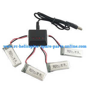 H107P Hubsan X4 Plus RC Quadcopter spare parts todayrc toys listing 1 to 4 charger box set + 4*3.7V 520mAh battery set