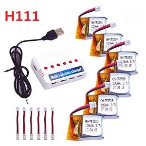 Hubsan H111 H111C H111D RC Quadcopter spare parts todayrc toys listing battery (H111 6pcs) + 1 to 6 charger set