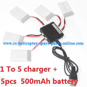 JJRC H21 quadcopter spare parts todayrc toys listing 1 to charger set + 5*3.7V 500mAh battery set
