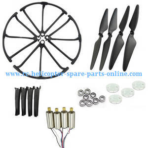 Hubsan H216A RC Quadcopter spare parts todayrc toys listing main motors + main blades + protection frame + undercarriage + main gears + bearings (Black)