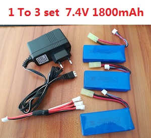JJRC H25 H25C H25W H25G quadcopter spare parts todayrc toys listing 1 To 3 charger set + 3*7.4V 1800mAh battery set