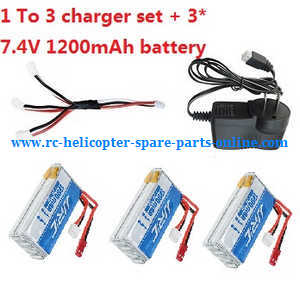 JJRC H28 H28C H28W H28WH quadcopter spare parts todayrc toys listing 1 to 3 charger set + 3*7.4V 1200mAh battery