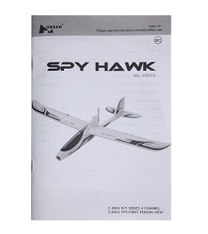 Hubsan H301S SPY HAWK RC Airplane spare parts todayrc toys listing English manual book