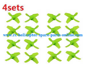 JJRC H36 E010 quadcopter spare parts todayrc toys listing main blades (Green) 4sets