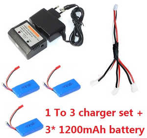 JJRC H40WH RC quadcopter spare parts todayrc toys listing 1 to 3 charger set + 3*7.4V 1200mAh battery