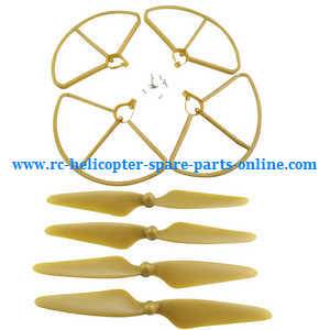 Hubsan H501C RC Quadcopter spare parts todayrc toys listing protection frame set + main blades (Gold)