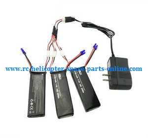 Hubsan H501M RC Quadcopter spare parts todayrc toys listing 1 to 3 charger set + 3*7.4V 2700mAh battery