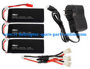 Hubsan H502S H502E RC Quadcopter spare parts todayrc toys listing 1 to 3 charger set + 3* 7.4V 610mAh battery set