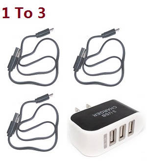 JJRC H86 RC quadcopter drone spare parts todayrc toys listing 1 to 3 charger adapter with 3*USB charger wire
