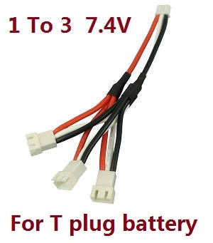 Haiboxing HBX 2105A T10 T10PRO Truck RC car vehicle spare parts 1 to 3 charger wire (For T plug battery)